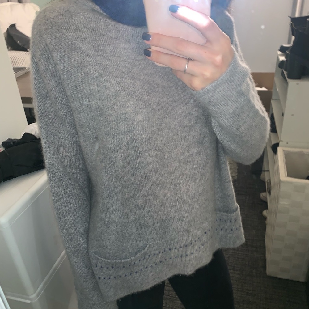 Subtle Luxury Gray Cowl Neck Sweater
